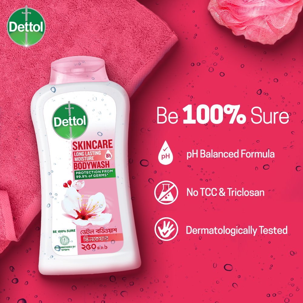Dettol Body Wash Loofah Free Shower Gel Skincare Rose - Image 3